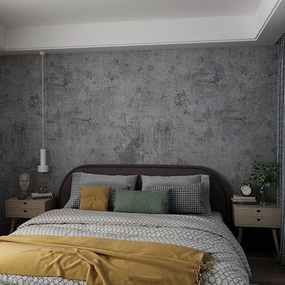 3yecao 31"×354" Extra Wide Thick Blue Grey Black Concrete Wallpaper Peel and - Image 8