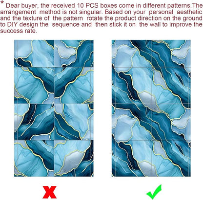 Chejiaye 10pcs Marble Peel and Stick Waterproof Wall Panels, Heat-Resistant - Image 7