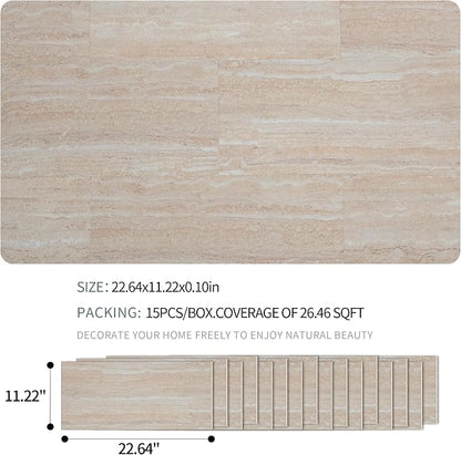 SINGULARWOOD 15pcs/26.46 sq ft Soft Stone Wall Tiles, Flexible Rock Travertine - Image 3