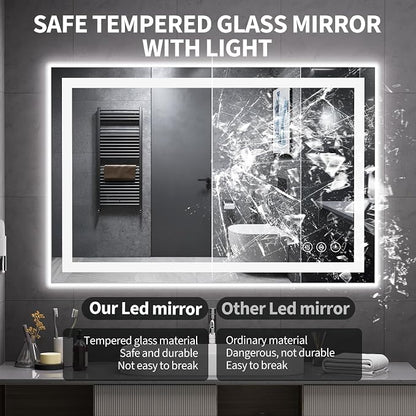 Koonmi 40"x30" LED Mirror for Bathroom, 90CRI Anti-Fog Vanity Mirror - Image 4