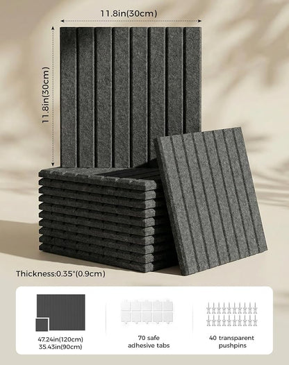 Aothia 12-Pack Felt Bulletin Board Tiles 48"x36", Modular Pin Board - Image 2