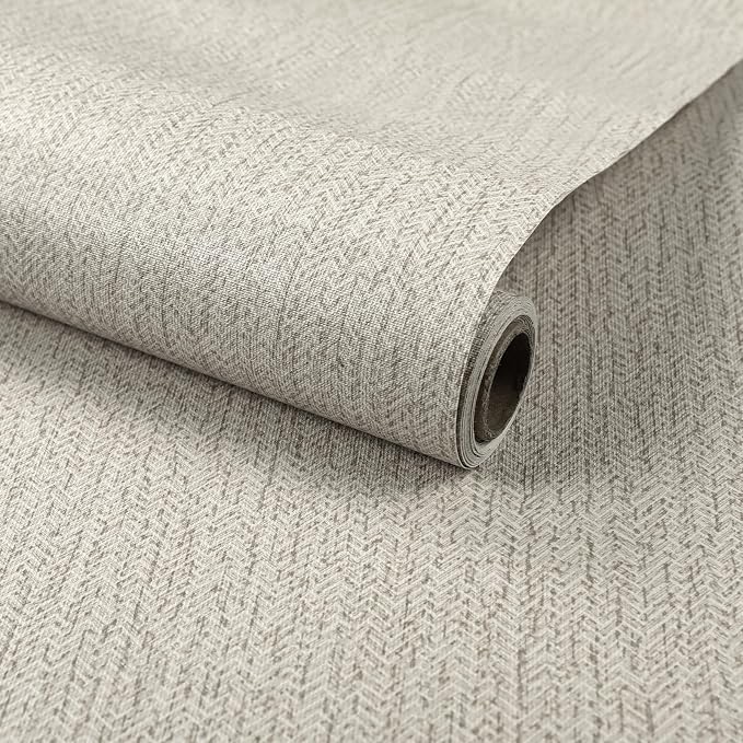 Gray Grasscloth Peel and Stick Wallpaper Renter Friendly Wall Covering Adhesive by MANONIRIA