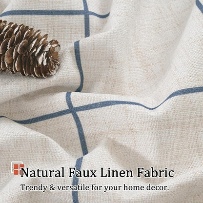 Lajode Navy Blue Linen Blackout Curtains - Image 5