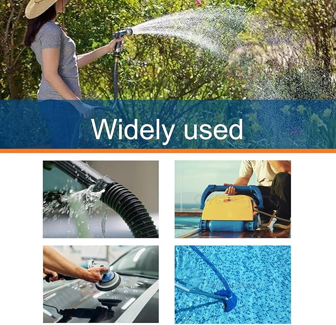 1.25 Inch Pond Tubing, 1-1/4 Dia ID Corrugated Water Pipe, 20 Feet Length Flexible PVC Hose Pipe with Pipe Fittings, Aquarium, Pond Waterfall, Garden Pond Pump Drainage Tube Black