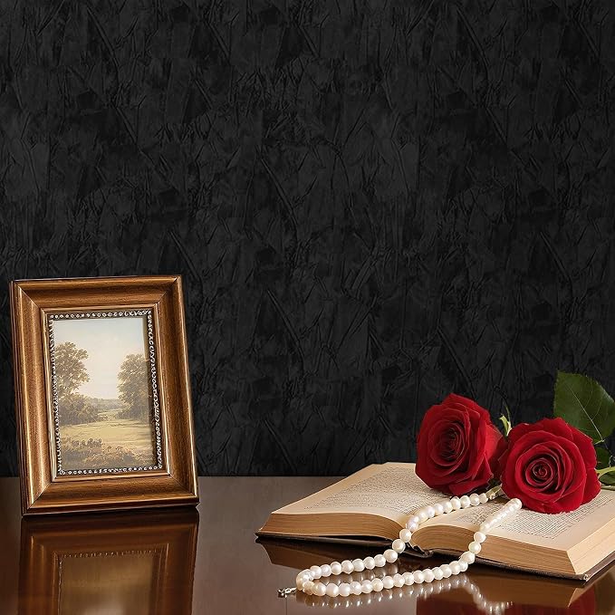 17.7"x317" Black Velvet Wallpaper Peel and Stick Velvet Fabric Wallpaper Soft - Image 7