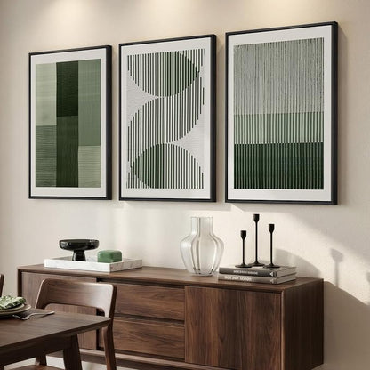 Large Framed Green Abstract Wall Art - Image 2