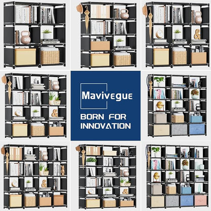 Mavivegue Book Shelf, 12 Cube Storage Organizer, DIY Bookcase, Metal Cube - Image 6