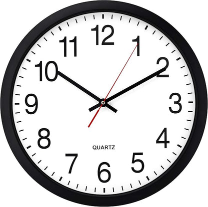 Bernhard Products Black Wall Clock Silent Non Ticking by BernhardProducts