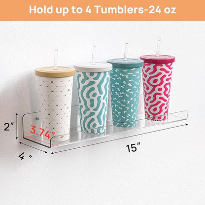 upsimples Acrylic Shelves for Bathroom Storage, Make up, Kids Bookshelf for - Image 3