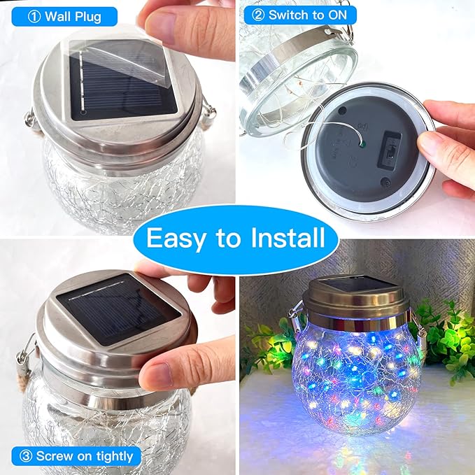 Hanging Outdoor Solar Lights, 2 Pack 30LED Lanterns Decorative Outdoor Lights,Solar Powered Waterproof Landscape Lights with Handle for Tree Yard Garden Patio Fence Holiday Decor(Multicolor)