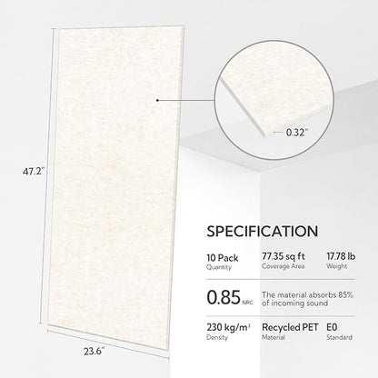 Olanglab Acoustic Wall Panels 10 Pack, 48 x 24 per Acoustic Panels Sound - Image 2