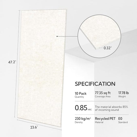 Olanglab Acoustic Wall Panels 10 Pack, 48 x 24 per Acoustic Panels Sound - Image 2