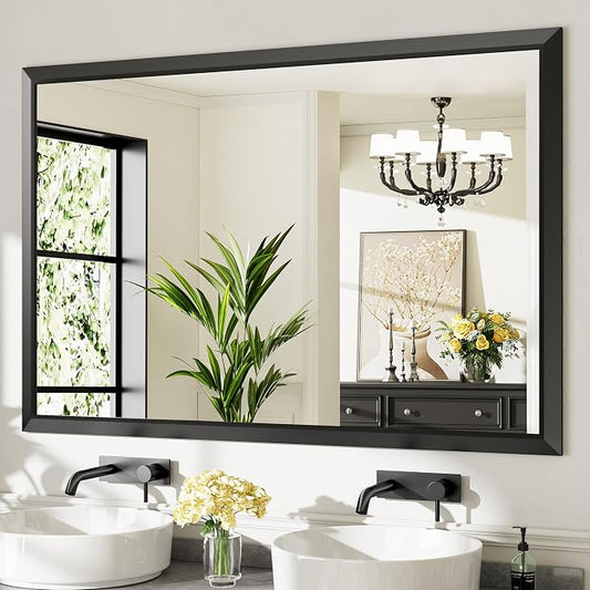 Briivue 60x40 Inch Black Bathroom Mirror by Briivuemodernmirrors