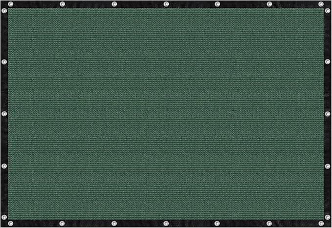VICLLAX Shade Fabric Sun Shade Cloth with Every 2 FT Grommets for Patio Garden Pergola Cover Canopy 4x13 FT, Dark Green