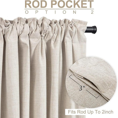 100% Blackout Shield Linen Blackout Curtains - Image 4