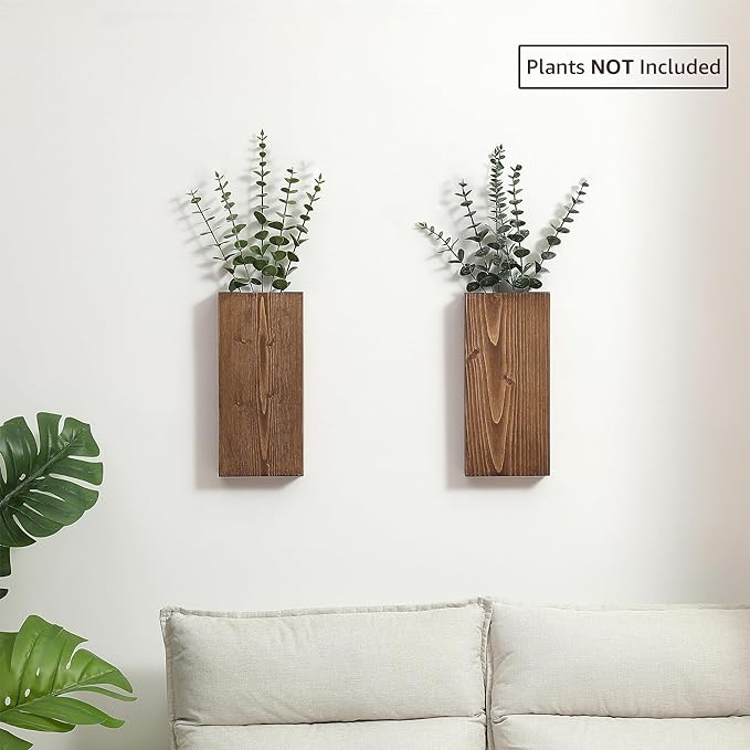 Wood Wall Planter Set of 2, Wood Wall Pocket - Image 3