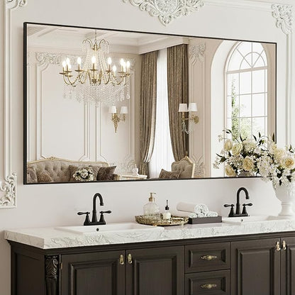 FICTOR Bathroom Vanity Mirror-Black, 60x36 Inch, Shatterproof & Anti-Rust by FICTOR