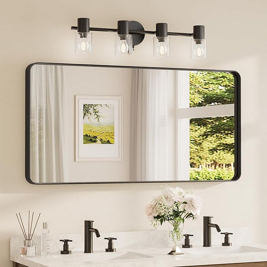 TETOTE 48 x 24 Inch Black Frame Mirror, Bathroom Vanity Mirror by TETOTE