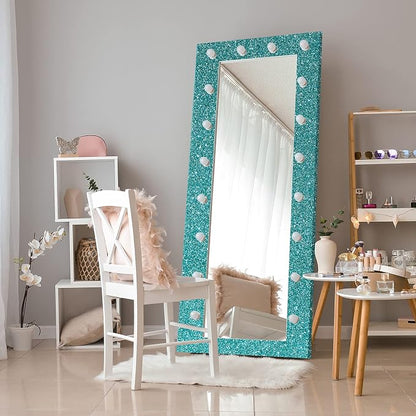 CRE8TIVE 8"x354" Teal Blue Glitter Wallpaper Stick and Peel Wall Border Fabric - Image 3