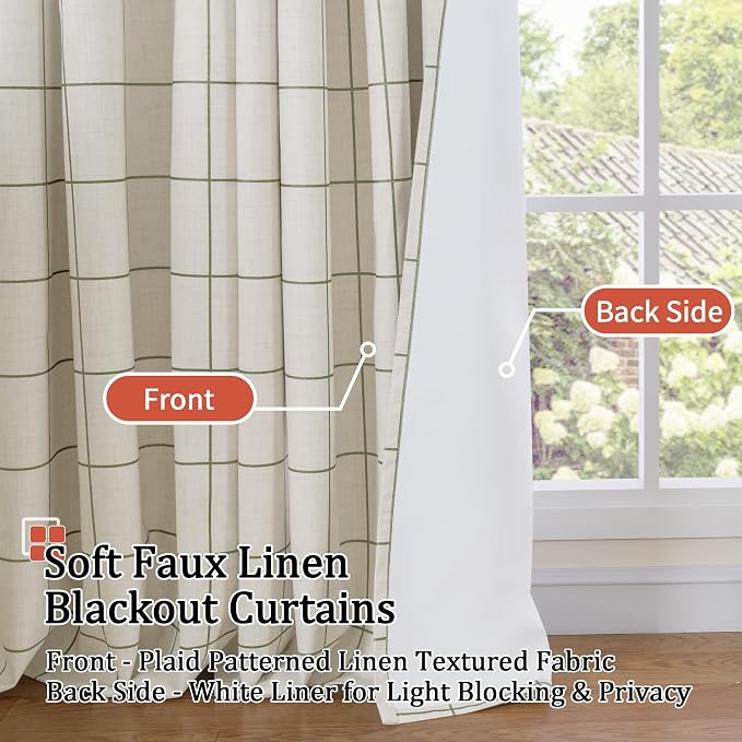 Lajode Linen Blackout Curtains for Living Room - Image 3