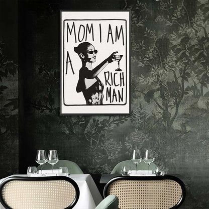 Mom I Am A Rich Man Aesthetic Retro Music Goblet Poster Feminist canvas Wall - Image 4