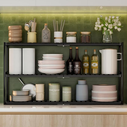 Extra Long Bathroom Organizer Storage Shelves 100% Bamboo Adjustable Height - Image 6