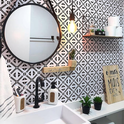 Jeweluck Black and White Peel and Stick Wallpaper Black and White Removable - Image 6