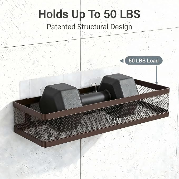 PUSDON 16.5-Inch Extra Long Slim Mesh Shower Caddy, Wall Mounted Bathroom - Image 6