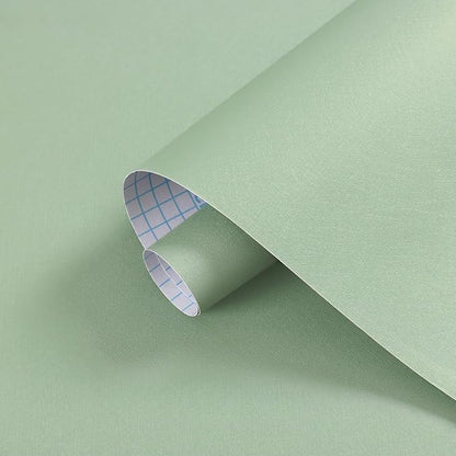 Dimoon 17.7''x393'' Peel and Stick Wallpaper Light Green Contact Paper by DIYYOURMOON