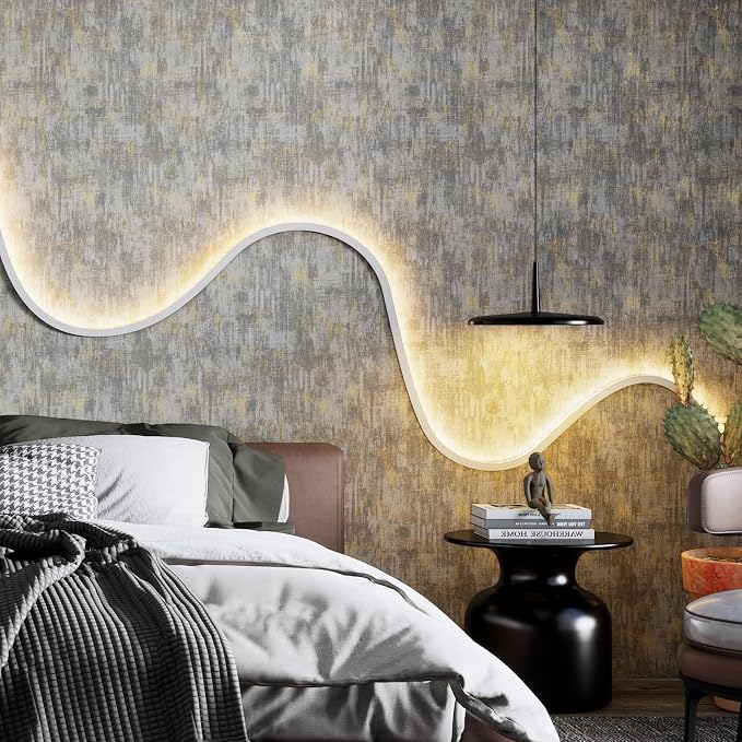 JiffDiff Vintage Metallic Peel and Stick Wallpaper Self Adhesive Industrial - Image 3