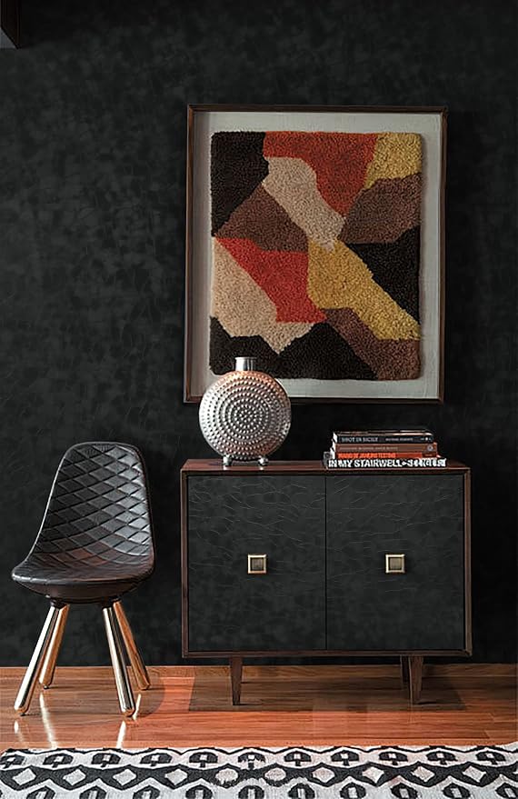 Yasinet Peel and Stick Wallpaper Black Removable Wallpaper Modern Black Contact - Image 8