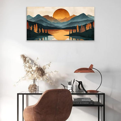 Suconvng Colorful Canvas Art Wall Decor Prints Mountain Boho Wall Art Picture - Image 4