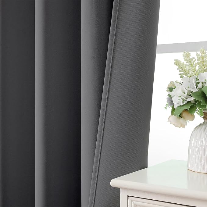 CUCRAF Light Grey Blackout Curtains 108 inch Length 2 Panels Set, Rod Pocket - Image 6
