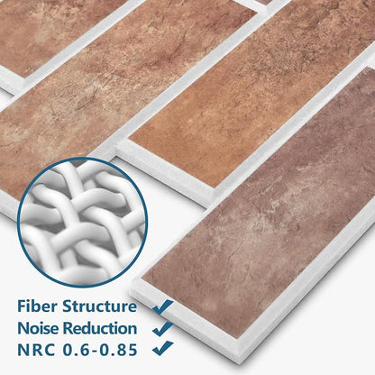 8-Pack 3D Faux Brick Acoustic Wall Panels, 11.8" x 11.8" PET Soundproof & Noise - Image 3
