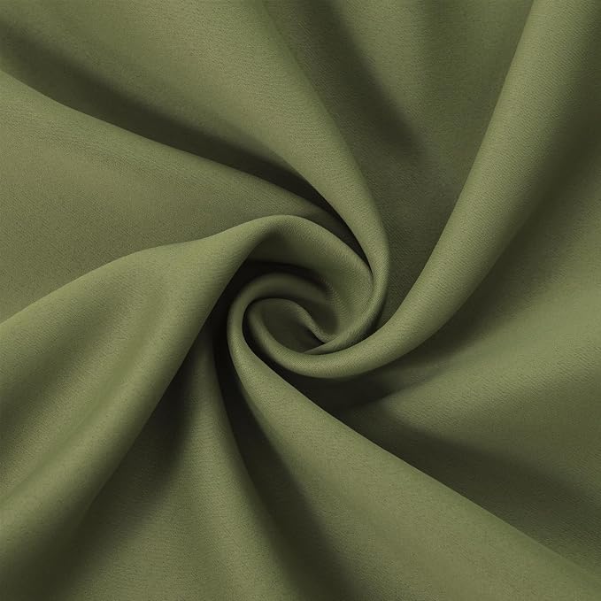 LEMOMO Blackout Curtains 38 x 84 inch/Olive Green Curtains Set of 2 - Image 5