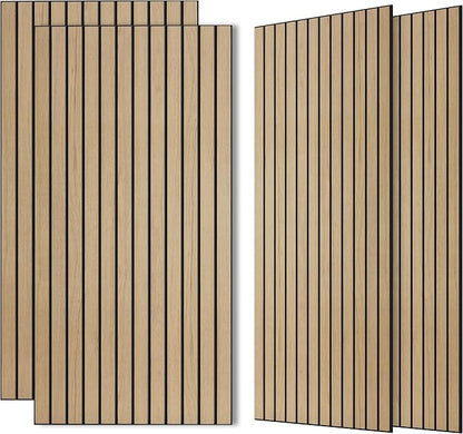 Wood Veneer Acoustic Panels, 4 Pack 47.2”x23.6” Sound Panels, Decorative Large by AUTORIFIC