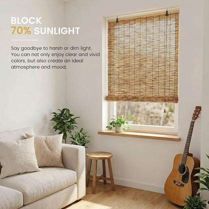 Outdoor Blinds Roman Shades for Windows Bamboo Roller Shades for Patio Porch - Image 2