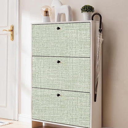 Green Grasscloth Peel and Stick Wallpaper 17.3"x480" Faux Linen Textured - Image 8