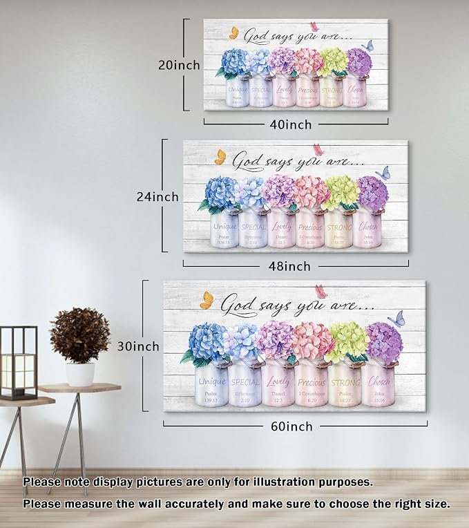Cao Gen Decor ArtH43062 Inspirational Bible Verse Wall Art: God Says You Are - Image 3