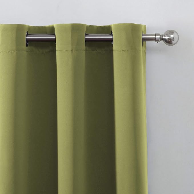 LEMOMO Blackout Curtains 38 x 84 inch/Olive Green Curtains Set of 2 - Image 7