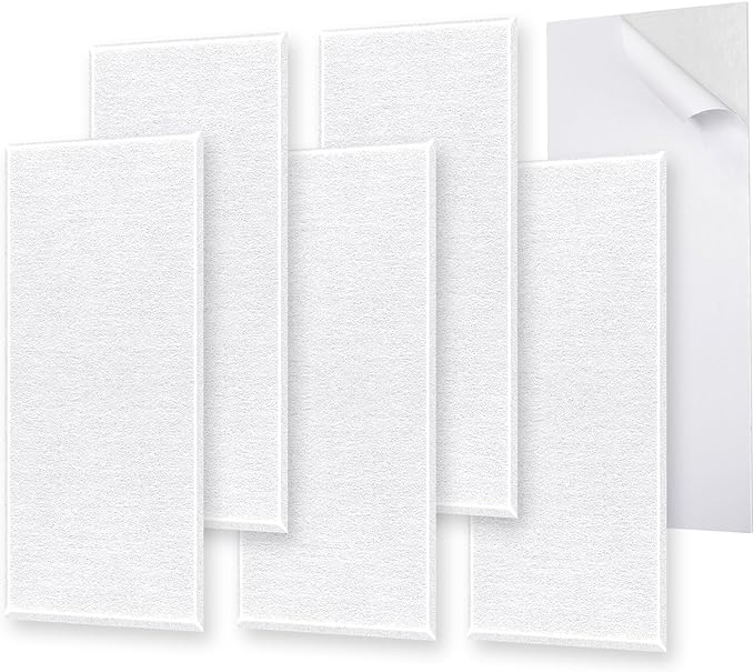 6 Pack Self-Adhesive Acoustic Panels, 15.75" X 31.5" X 0.47" Soundproof Wall by ENSEPST