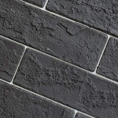 100 Pieces Old Town Black Faux Brick Wall Tiles, Clay Manufactured Thin Brick by TORURAL