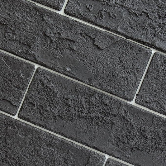 100 Pieces Old Town Black Faux Brick Wall Tiles, Clay Manufactured Thin Brick by TORURAL