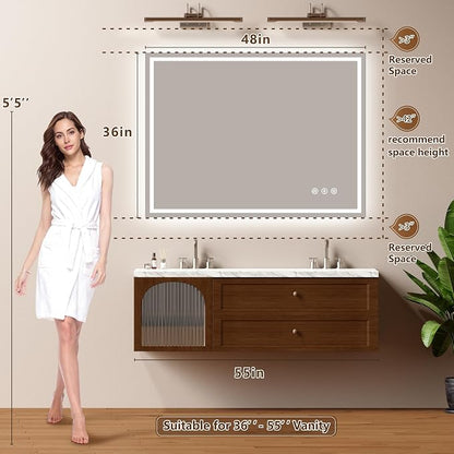 48x36 Inch LED Lighted Bathroom Mirror - Image 7
