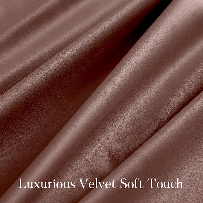 NICETOWN Dusty Rose Pink Velvet Curtains 96 inches Long - Image 5