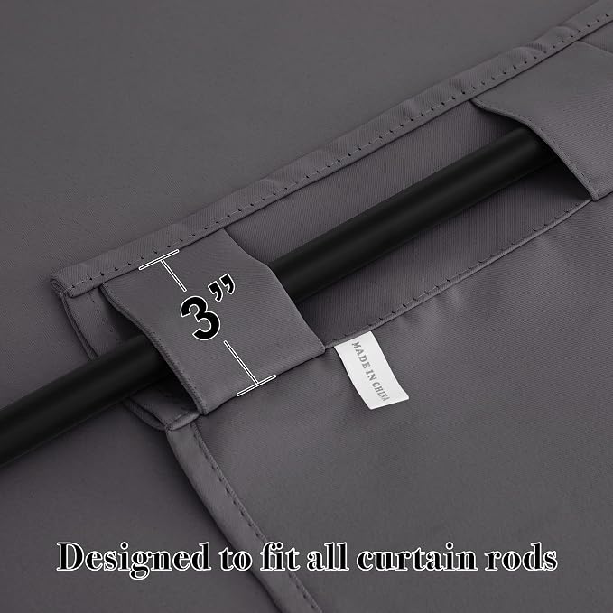 RYB HOME Grey Blackout Curtains - Image 2