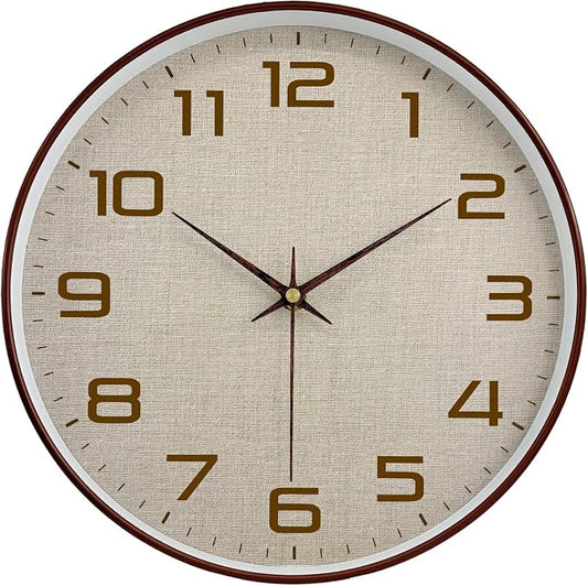 Woodgrain Wall Clocks Battery Operated 12 Inch by MABPEDO