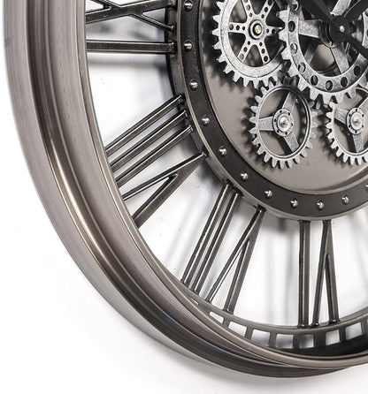 CLXEAST 28 Inch Original Real Moving Gear Wall Clock Roman Numerals, Oversized - Image 5