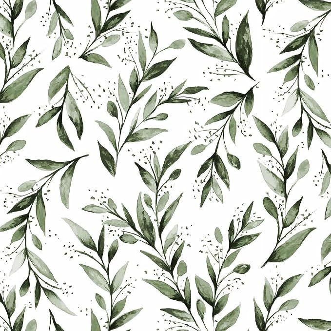 Livebor Green Leaf Wallpaper Peel and Stick Olive Leaf Contact Paper 17.7inch x - Image 9