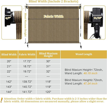 Shade&Beyond Custom Size Outdoor Roller Shades Cordless Patio Roll Up Blinds - Image 7